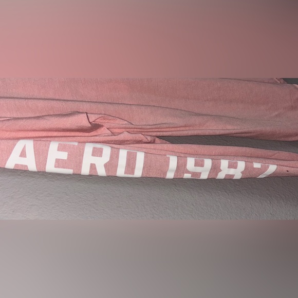 Aeropostale vintage 1987 pink long sleeve ladies oversized warm tee rare mint 🆕 - Picture 6 of 10
